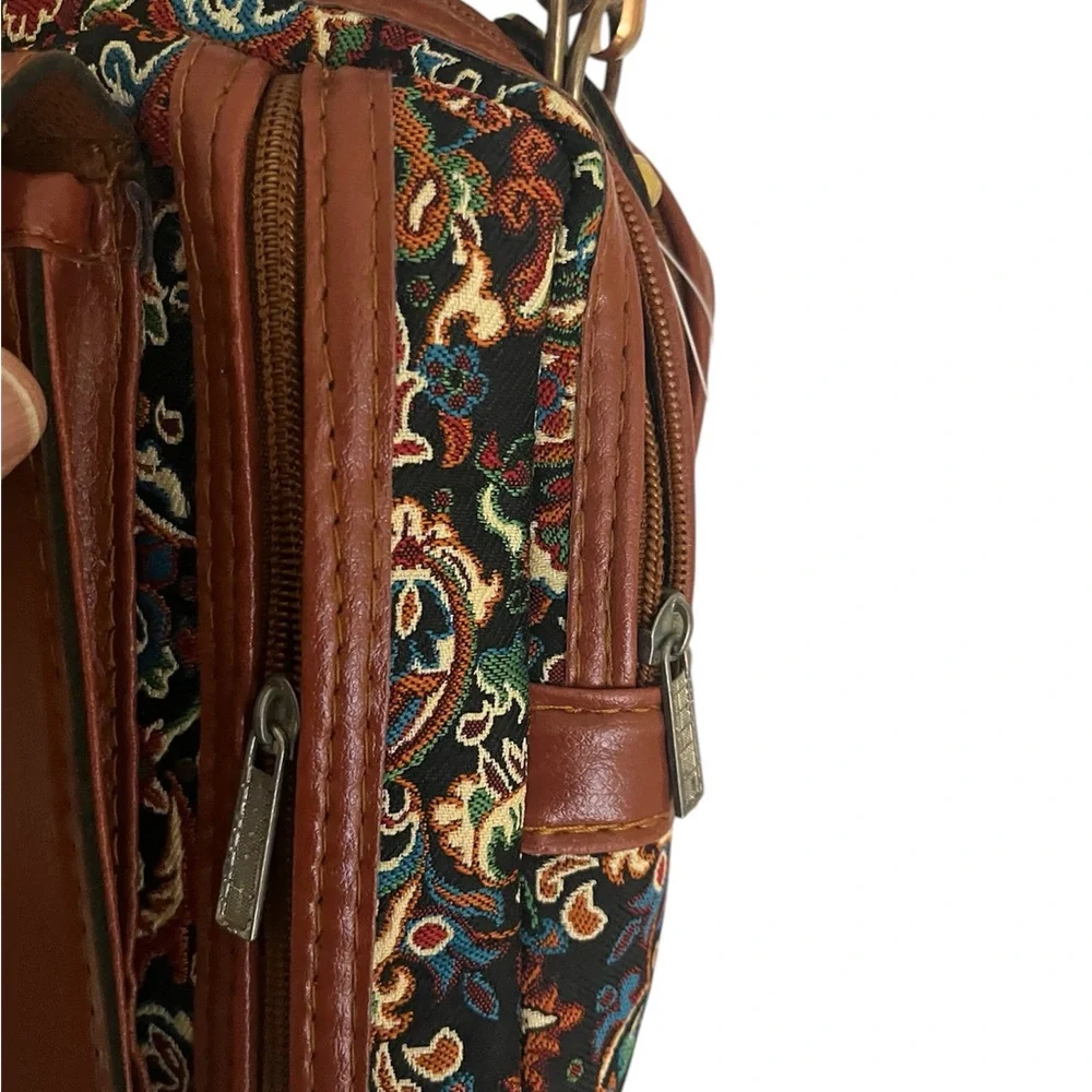 Brown Leather unisex crossbody Bag